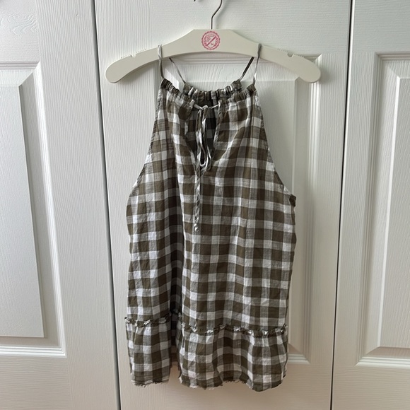 Anthropologie Cloth & Stone Gingham Halter Top - Picture 3 of 4